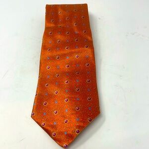 Faberge’ Silk Orange & Gold Tie Excellent Condition